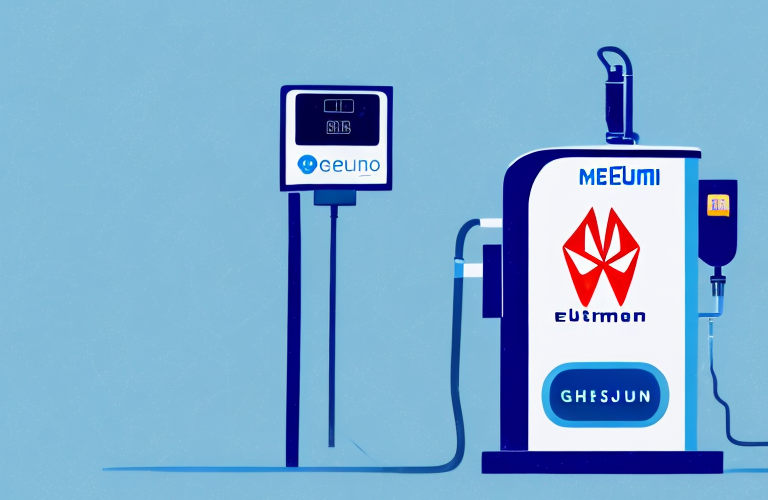 A gas pump with the ethereum logo on it