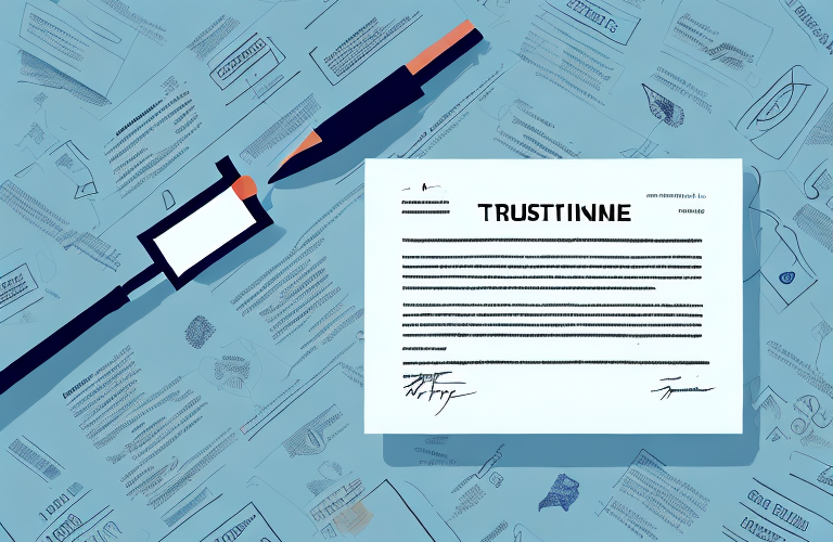 A trust document with a generational timeline and a magnifying glass