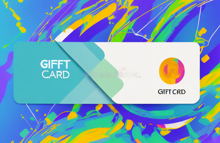A gift card with a colorful