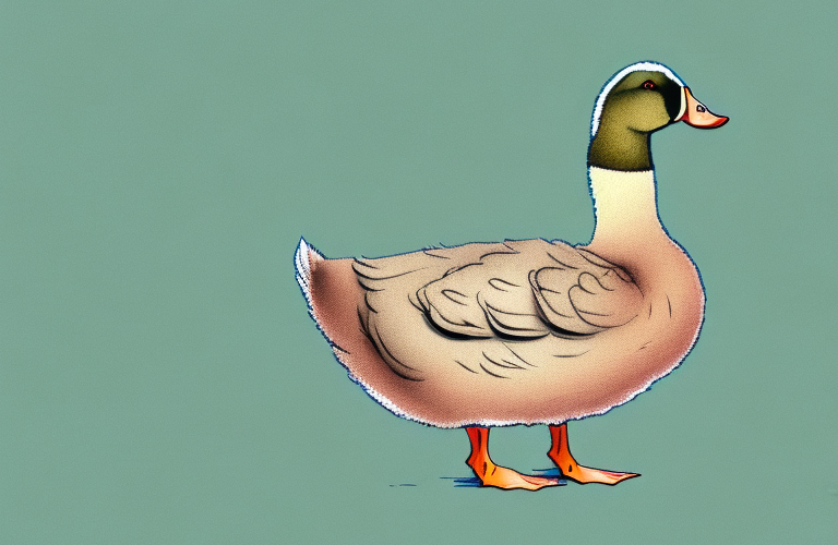 A khaki campbell duck in its natural habitat