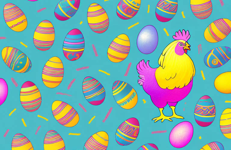 A colorful easter egger chicken in its natural environment