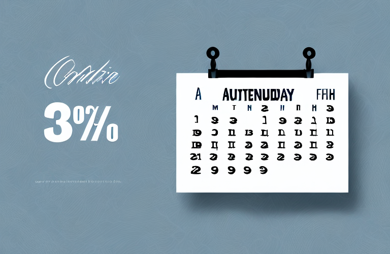 A calendar with a 1% discount highlighted in the month of the 30th day