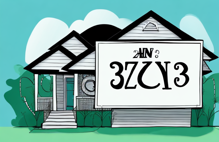 A house with a sign in front of it that reads "3/27 arm"