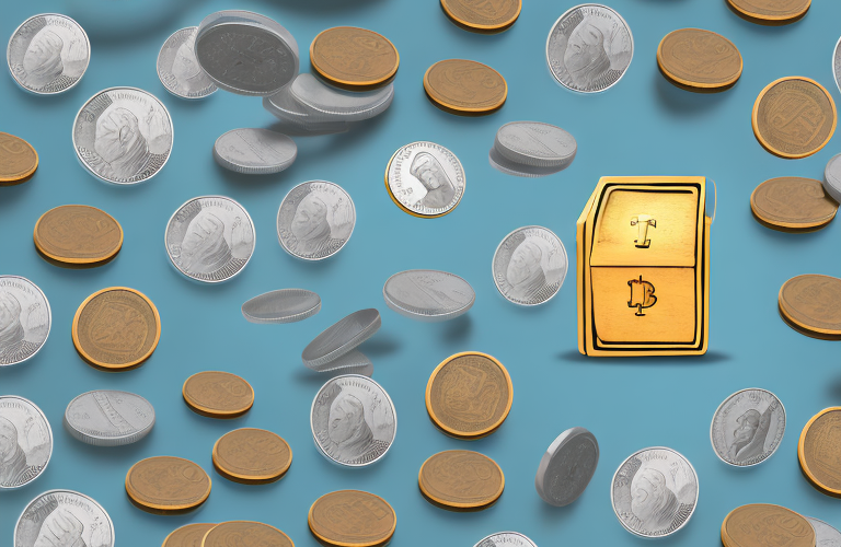 A stack of coins and a bank vault to represent an account in trust