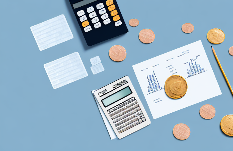 A stack of coins and a calculator to represent the concept of financial agents