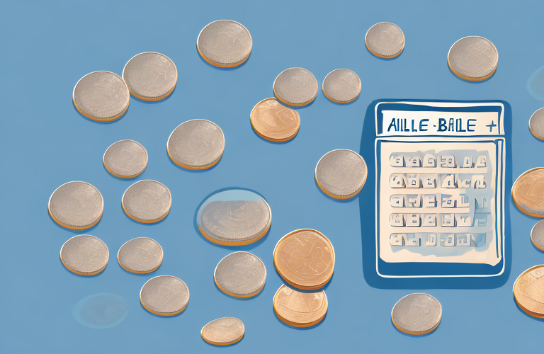 A stack of coins and a calculator to represent the concept of "always be closing (abc)"