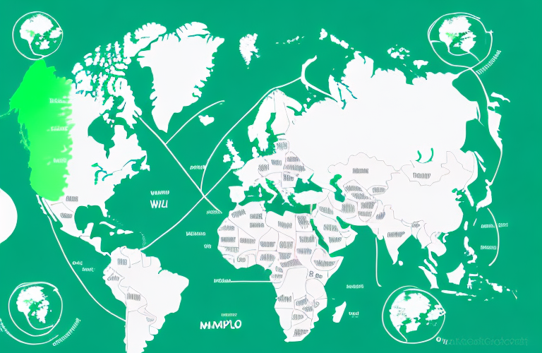 A globe with the kyoto protocol's countries highlighted in green