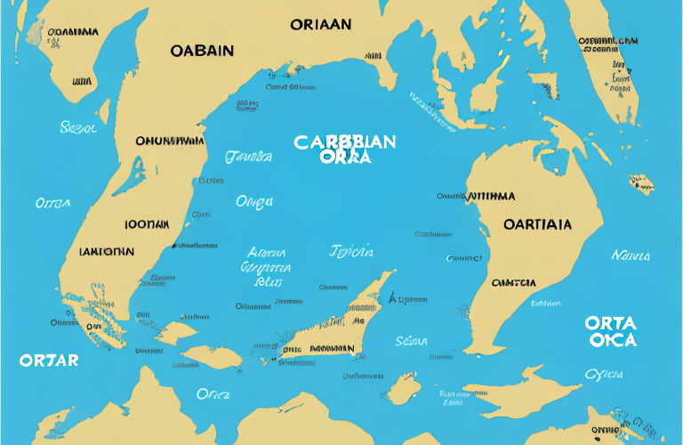 A map of the caribbean region