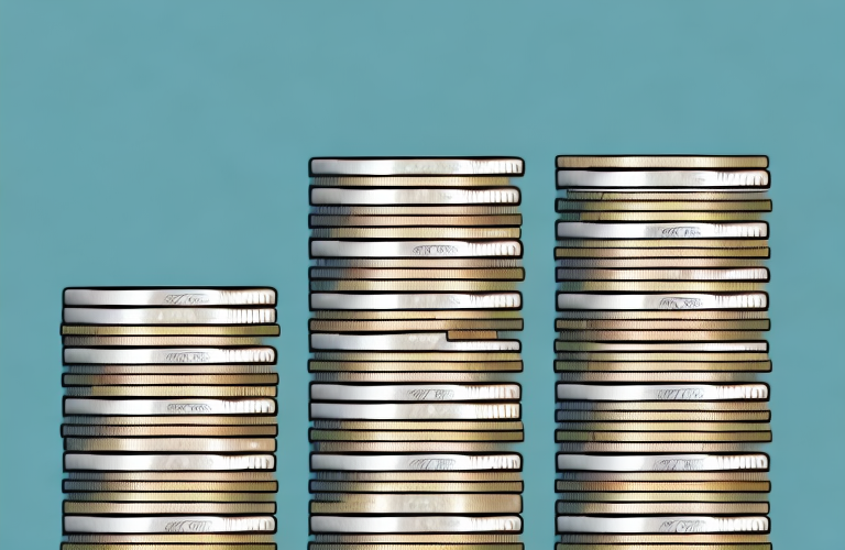 A stack of coins with a label indicating the par value