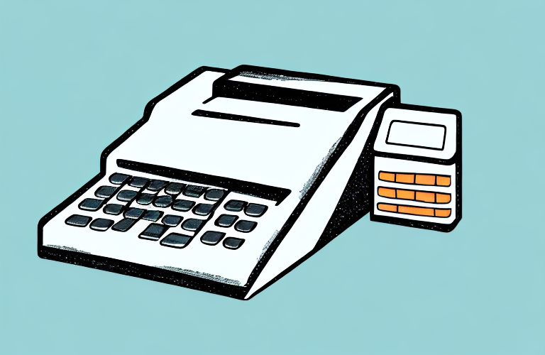 A cash register with a card reader to represent a point of sale (pos)