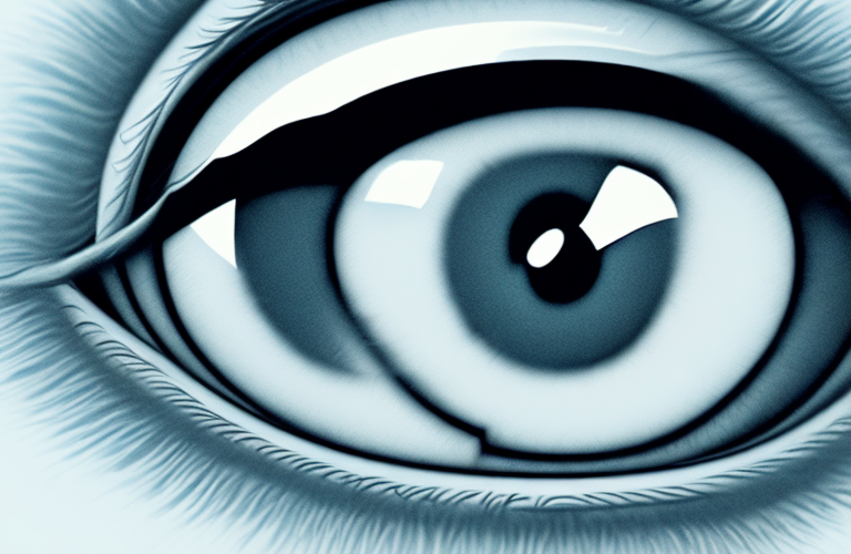 A close-up of an eye with a blurred vision effect