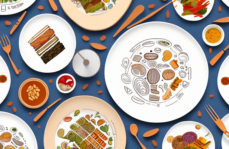 A plate with a variety of food items typically found in a western pattern diet
