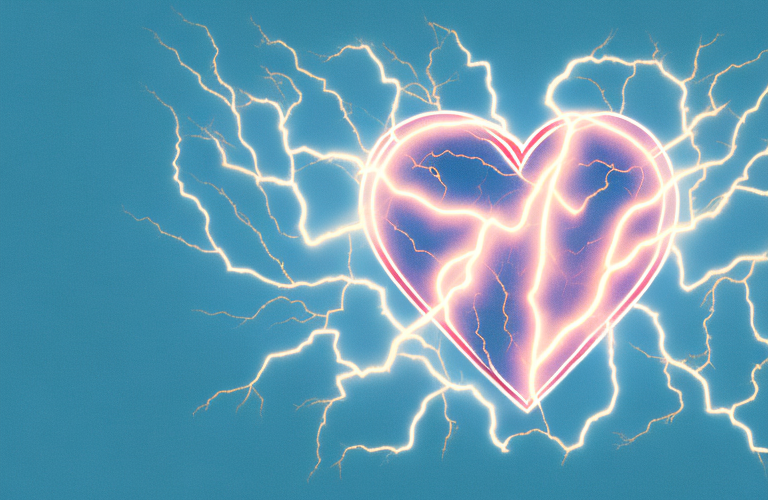 A heart with a lightning bolt striking it