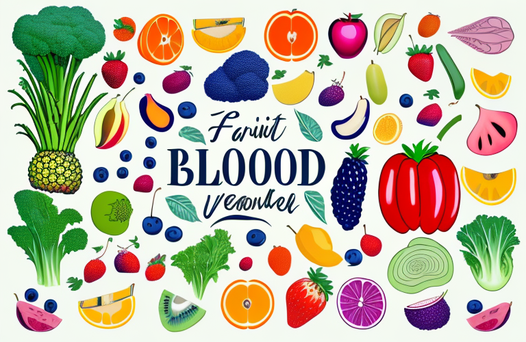 A variety of colorful fruits and vegetables that are known to help lower blood pressure