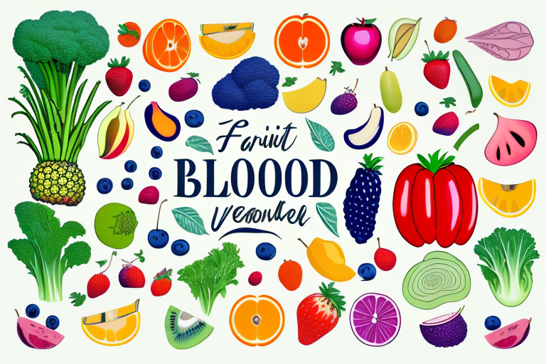 A variety of colorful fruits and vegetables that are known to help lower blood pressure