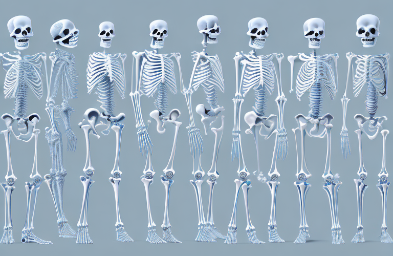 A skeletal structure with joints