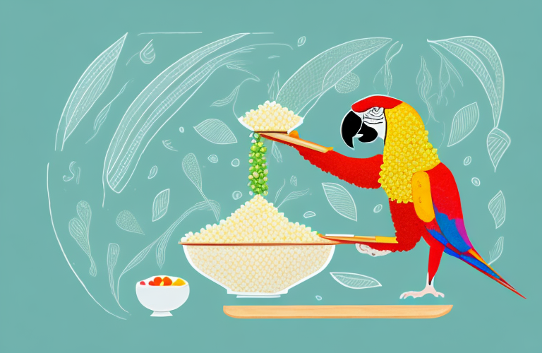 A parrot eating couscous