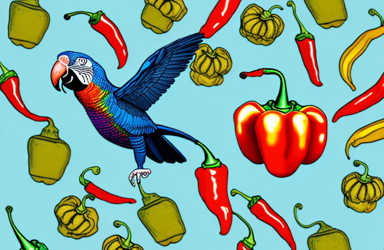 A parrot eating a habanero pepper