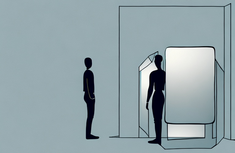 A person standing in front of a mirror