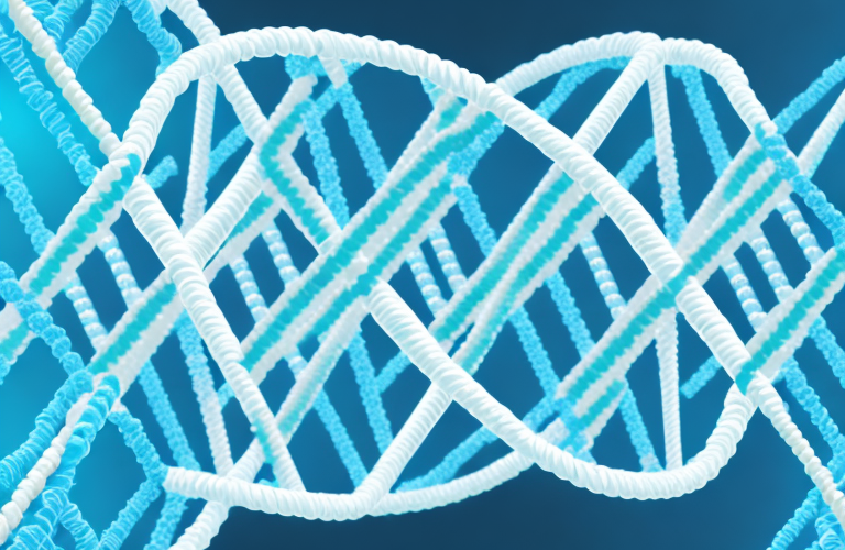 A dna double helix with a mutation highlighted