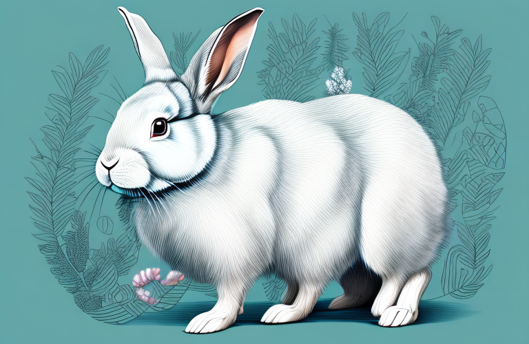 A rabbit of the astrex breed in its natural environment