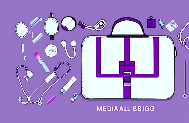 A medical bag with a purple hue