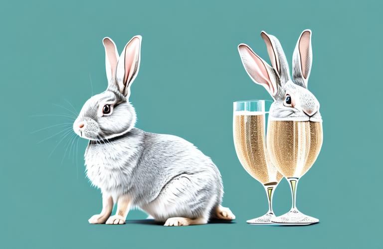 An argente de champagne rabbit in a natural environment
