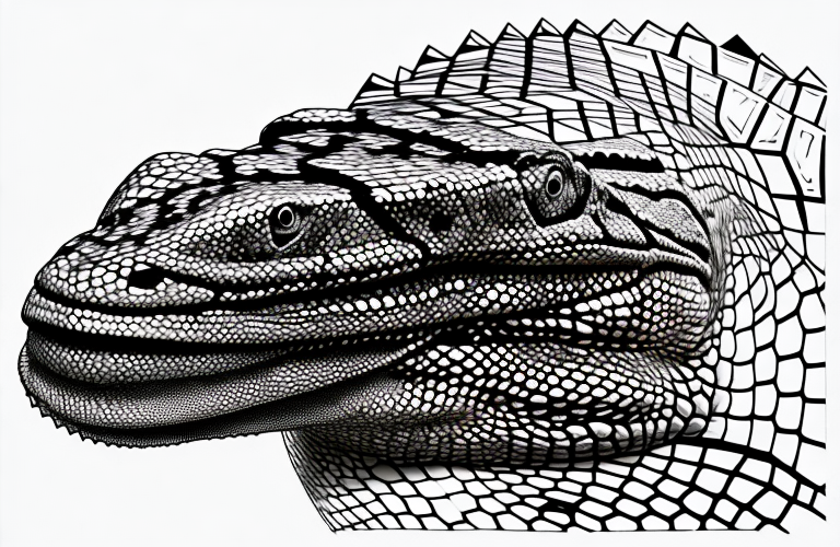 An argentine black and white tegu reptile in its natural habitat