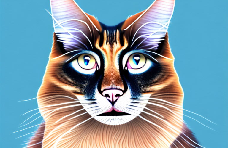 A somali cat in a realistic style