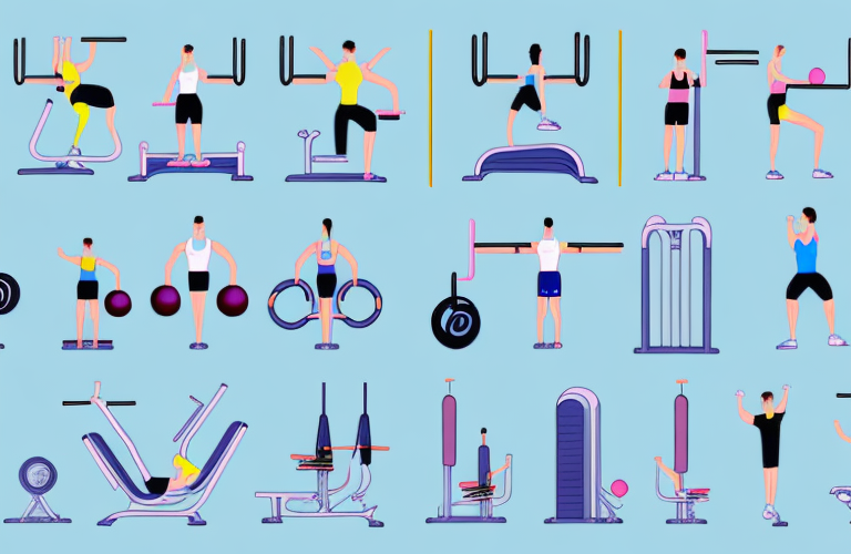 A gym with a variety of exercise equipment