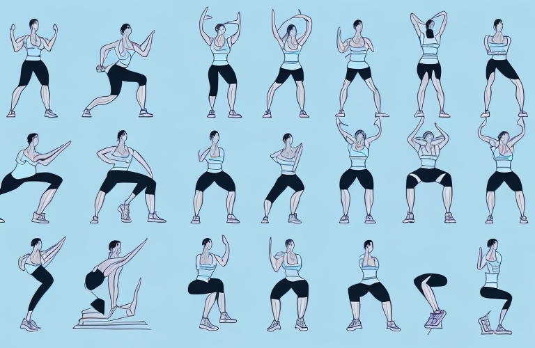 A person doing a variety of butt exercises