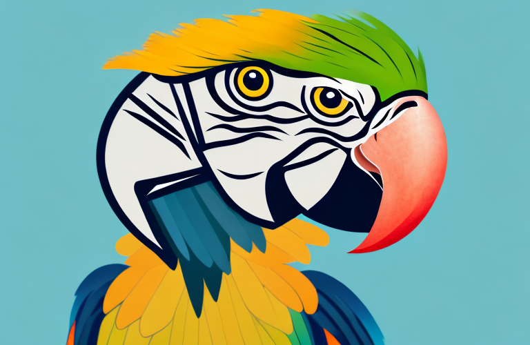 A macaw eating a tart