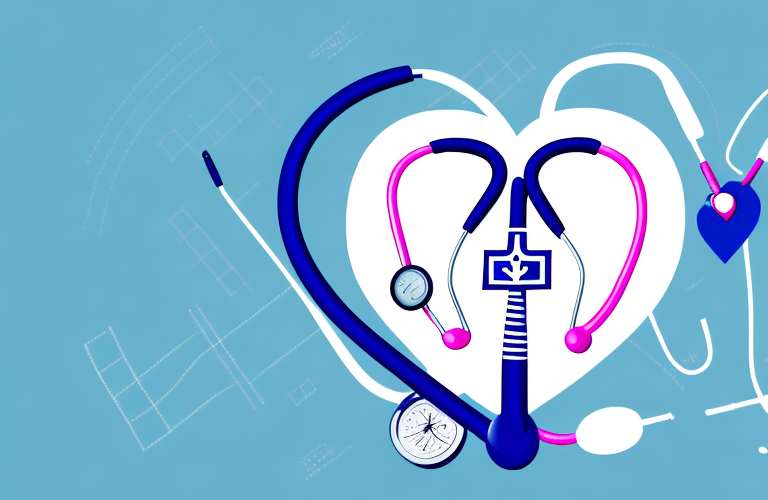 A heart with medical symbols and a stethoscope around it
