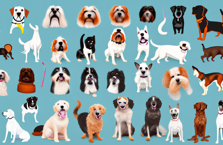 A variety of different dog breeds