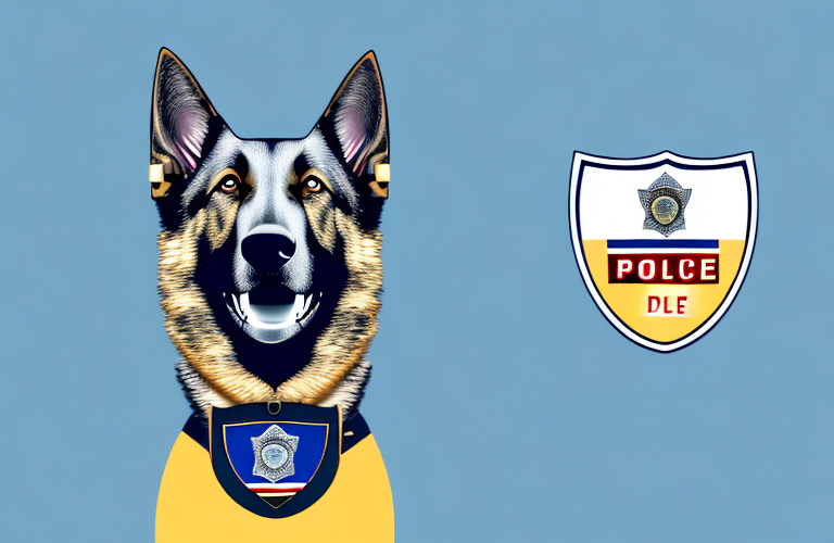 A police dog in uniform