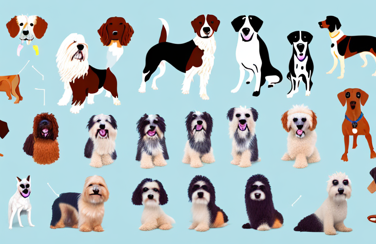 A variety of different breeds of dogs