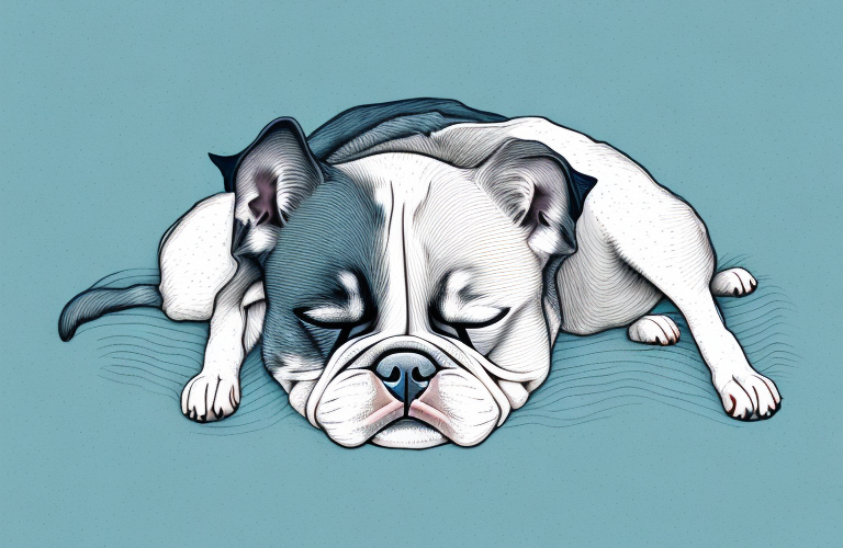 A sleeping dog with a distressed expression