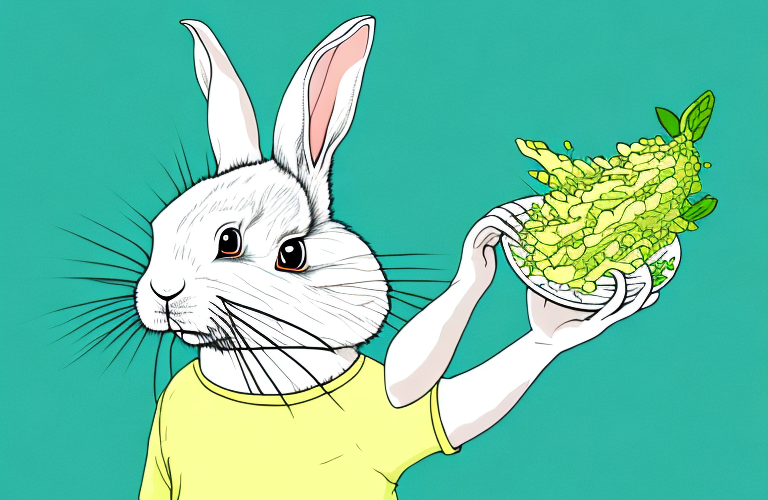 A rabbit eating a pile of wasabi