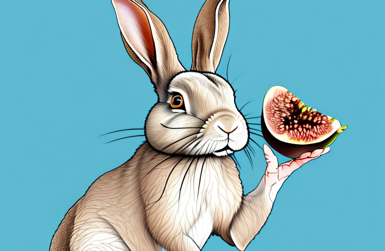 A rabbit eating a fig newton