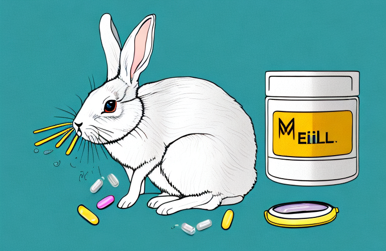 A rabbit eating a melatonin pill