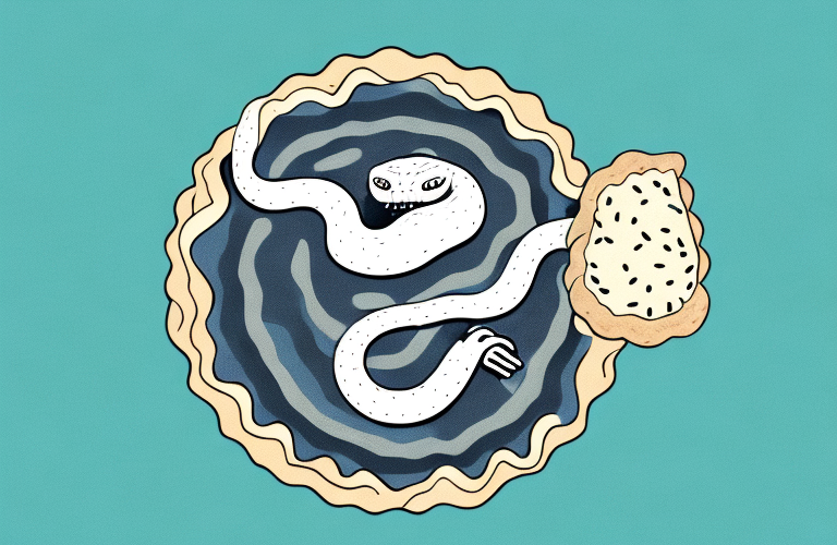 A ball python eating a pie