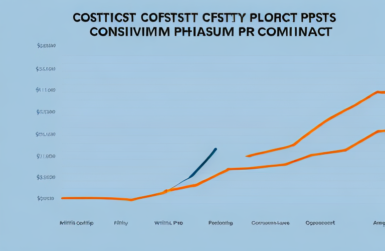A graph showing the decreasing cost of a vanishing premium policy over time
