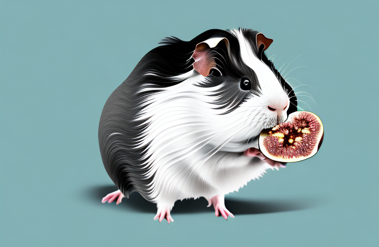 A guinea pig eating a fig newton