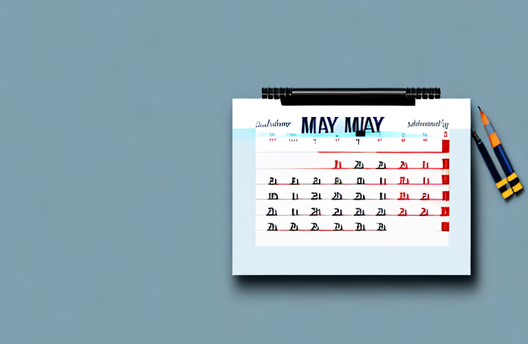 A calendar with the month of may circled and crossed out