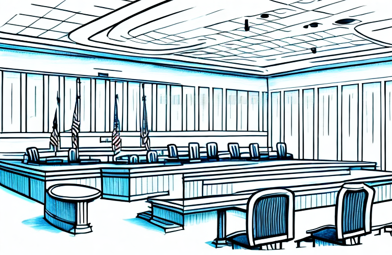 A courtroom setting