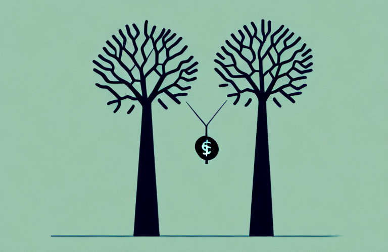 A tree with a dollar sign in its roots