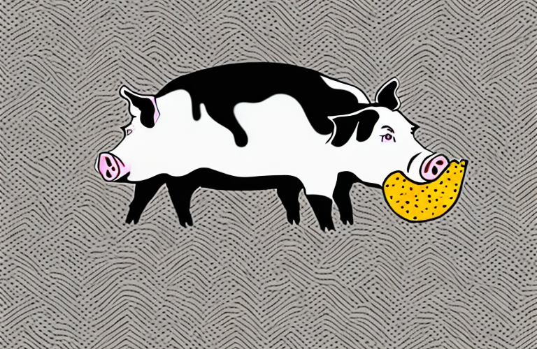 A pig eating black mustard