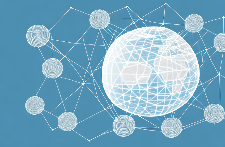 A globe with a network of interconnected lines representing the global financial system