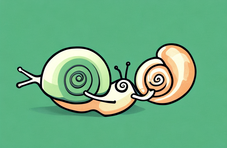 A snail eating a green olive