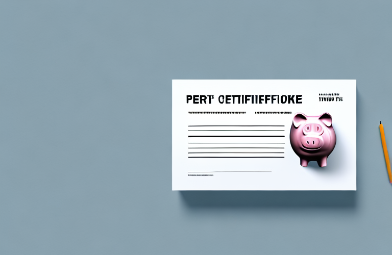 A piggy bank with a term deposit certificate next to it